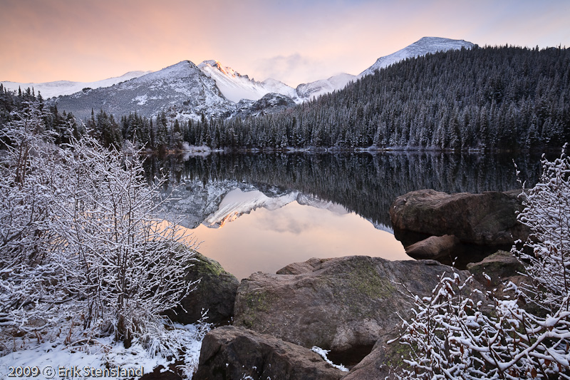 bear lake, snow, clouds, reflection, calm photo